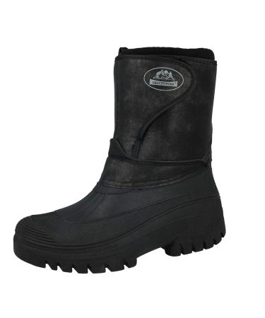 Women's riding boots for horses rain protection stable walking rain snow winter skiing warm farm fabric - black PU leather - size: 39 EU