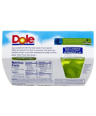 Dole Pineapple in Lime Gel Fruit Bowls 4.3 oz 4 ct - Refreshing Snack Option - Buy Online on GoSupps.com
