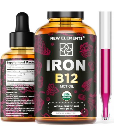 New Elements Liquid Iron Gummies with B12, Magnesium, D3 & K2 - Enhanced Formula for Improved Health - Buy Online on GoSupps.com
