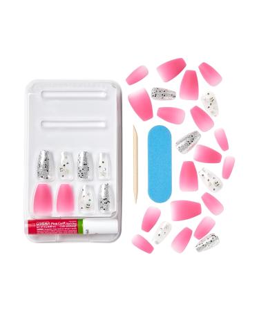 KISS Gel Fantasy Press On Nails - Pink Coffin Shape | Includes Glue 28 Nails Manicure Stick & Mini File | Fun & Jelly Design - Buy Online on GoSupps.com