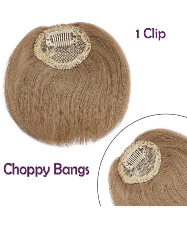 Rich Choices Remy Real Hair Clip-in Bangs - Dark Blonde Choppy Fringe Extensions - 8.5g One Piece - Buy Online on GoSupps.com