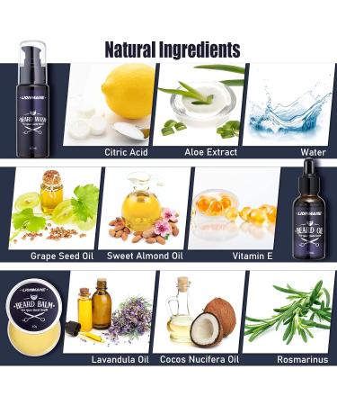 Christmas Beard Care Kit for Men | LIONMANE Beard Grooming Kit with Balm, Wash, Oil, Comb, Brush & Scissors - Best Anniversary, Birthday, Thanksgiving Gifts for Him - Buy Online on GoSupps.com