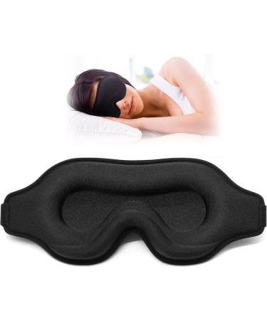 Albatross Sleep Eye Mask Lash Extensions 3D Contoured Cup Sleeping Mask Travel Blackout Night Blindfold Eye Shade Cover with Adjustable Strap - black - Buy Online on GoSupps.com