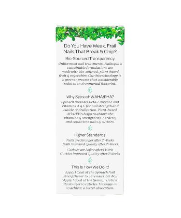 Nailtopia Nails Are Strong Kit - Spinach Nail Strengthener & Cuticle Revitalizer Set - Vegan and Vitamin Infused Treatment for Dry, Thin Nails - Buy Online on GoSupps.com