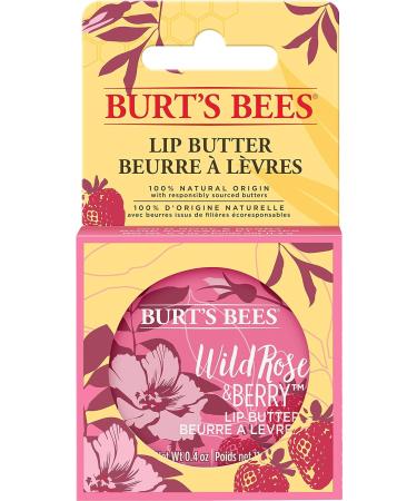 Burt's Bees 100% natural origin Moisturizing Lip Butter with Wild Rose and Berry 11.3 Grams - Buy Online on GoSupps.com