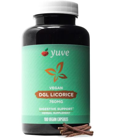 Yuve Vegan DGL Licorice 760mg - Ultra Pure Deglycyrrhizinated Licorice Root Capsules Supplement - Support Stomach Gut  Intestinal Relief - Natural Acid Reflux Formula - Non-GMO  Gluten Free - 100ct - Buy Online on GoSupps.com