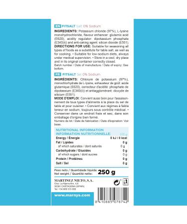 Sodium Free Salt - Fitsalt - 0% Sodium Salt Ideal for Low Sodium Diets Helps Your Heart - 250 g Bottle - Buy Online on GoSupps.com