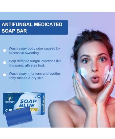 Antifungal Medicated Soap Bar | Tea Tree Oil Body Soap for Athletes Foot Jock Itch Ringworm & Yeast Infection Treatment | Natural Eucalyptus & Lavender Oil - Buy Online on GoSupps.com