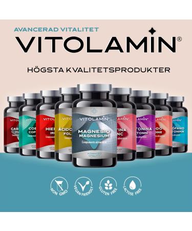 Magnesium VITOLAMIN 200 Vegetarian Capsules | 100% Natural Pure Magnesium Citrate Supplement | Essential for Muscles and Nerves - Buy Online on GoSupps.com