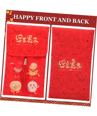 TEHAUX Brocade Red Envelope New Year Red Envelopes Chinese Red Envelopes Chinese Money Envelope Chinese Wedding Envelopes Gift Envelopes Chinese Hong Bao Pocket Money Lai See Lucky Li Xi Red 2 18X10.5CM - Buy Online on GoSupps.com