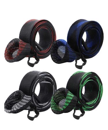 Beoccudo Rod Socks Fishing Rod Sleeve, Rod Covers for Spinning Baitcasting Rod Fishing Pole Covers with Elastic Strap