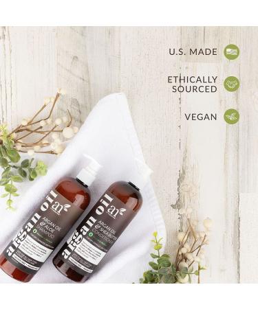 ArtNaturals Argan Oil Shampoo & Conditioner Set - Hydrating Formula for Curly, Color-Treated, and Damaged Hair - 16 oz - Buy Online on GoSupps.com