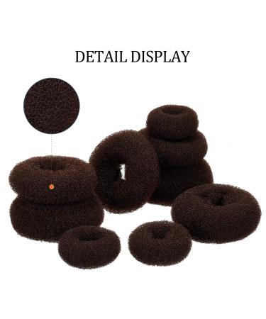 9-Piece Donut Hair Roller Set for Women & Girls | Foam Sponge Rolls Hair Rubber Bands & Bobby Pins - Brown - Buy Online on GoSupps.com