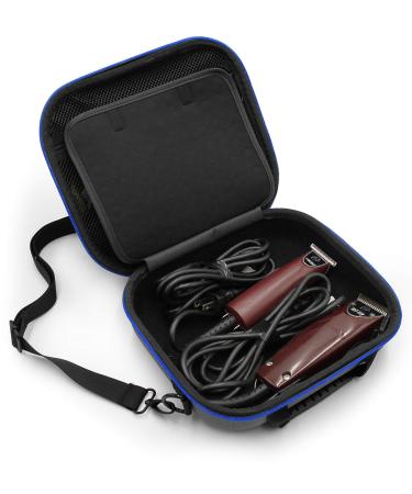 CASEMATIX Hair Clipper Barber Case Holds Clippers, Hair Buzzers, Trimmers, T Finisher Liner - Travel Case For Clippers, Stylist and Hair Cutting Supplies With Adjustable Strap