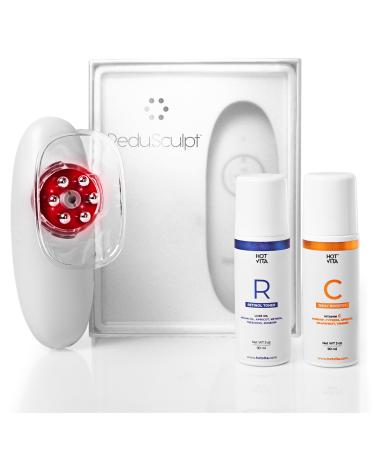 ReduSculpt Body Care Device with Vitamin C & Retinol Oils 3-Piece Cosmetic Toning & Massage Bundle for Smoother-Looking Skin