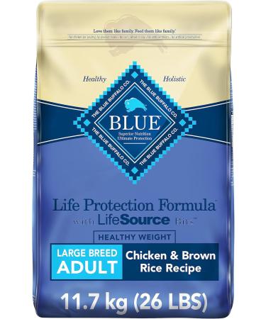 Blue Buffalo Life Protection Formula Healthy Weight Large Breed Dog Food & Life Protection Formula Adult Dog Food - Natural Dry Dog Food for Adult Dogs - Chicken and Brown Rice Healthy Weight Large Breed Chicken Large Bag + Dog Food - 11.7 Kg - Buy Online on GoSupps.com