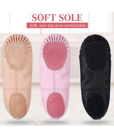 SATINIOR 3 Pairs Girls Ballet Shoes - 3 Colors Ballet Slippers for Toddlers Practice & Yoga Dance - Size 11 Little Kid (Black, Pink, Beige) - Buy Online on GoSupps.com