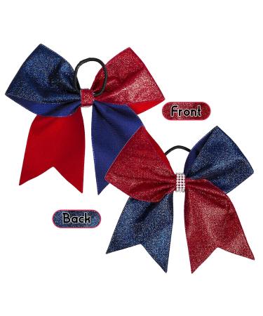 Whaline 4th of July Glitter Cheer Hair Bows - Patriotic Independence Day Hair Accessories for Teens Kids - 4Pcs - Buy Online on GoSupps.com