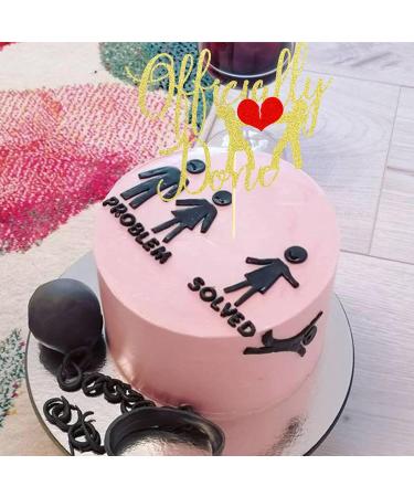 Arthsdite 1Pc Officially Done Cake Topper Divorce Cake Decoration Single Divorce Freedom Cake Topper for Broken Up Free at Last Bye Felicia Newly Unwed Party Decoration - Gold Glitter - Buy Online on GoSupps.com