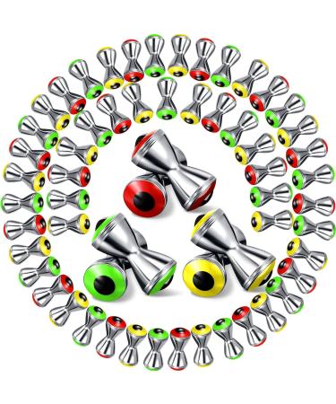 BBTO 50 Pieces Fly Tying, Fly Tying Eyes Fly Tying Material Realistic Fly Tying Dumbbell Eyes Alloy for Crafts Spinner Flies Fresh Water 3 Colors Shipped Randomly 4.8 mm