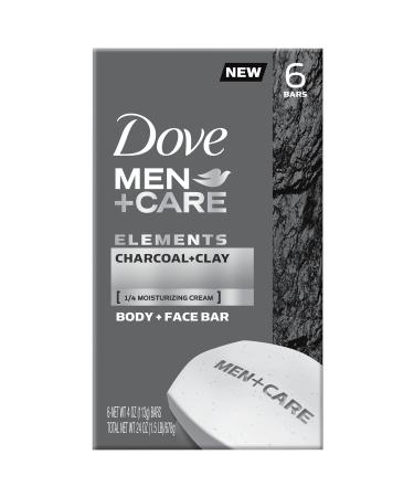 Dove Men+Care Elements Body and Face Bar Charcoal + Clay 4 oz 6 Bars