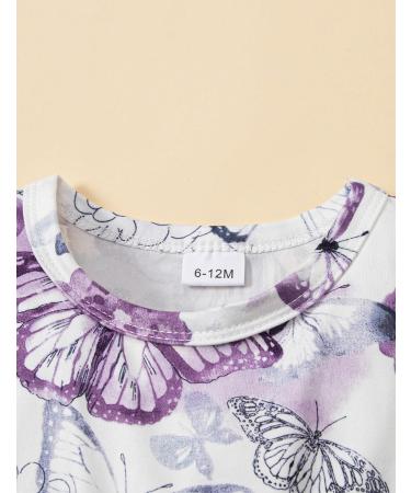 Puseky Toddler Baby Girls Floral Dress and Coat Set 6-12 Months - Purple Outfit - Buy Online on GoSupps.com