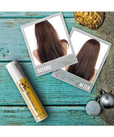 GK HAIR Global Keratin Organic Argan Oil Anti Frizz Hair Serum - 10ml | Styling, Smoothing, Strengthening, Hydrating | Heat Protection, Shine, Frizz Control | Dry Damage Repair - Pack of 1 - Buy Online on GoSupps.com