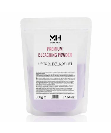 MANE HEAD Violet Premium Dust Free Bleaching Powder For Hair 9+, Hair Bleach 17.64 oz/500g