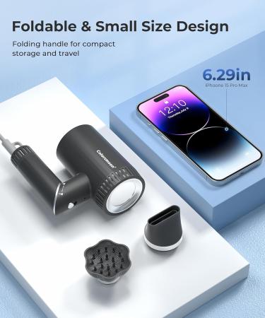 High-Speed Hair Dryer | 100 000 RPM Brushless Motor | Negative Ionic Blow Dryer | Compact & Low Noise | Perfect for Travel & Gifts | Includes Diffuser & Nozzle - Buy Online on GoSupps.com