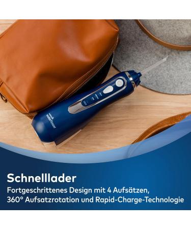 Waterpik Cordless Oral Shower - Advanced Wireless Flosser with Adjustable Pressure Induction Charging & 4x Essentials - Blue - Buy Online on GoSupps.com