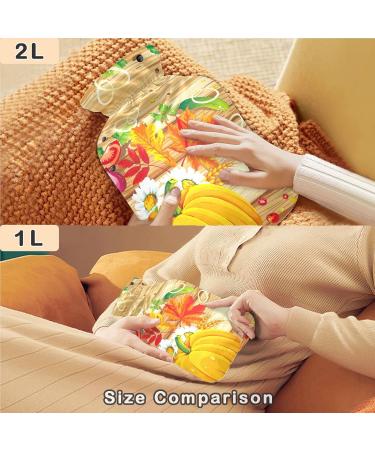 Naanle Thanksgiving Maple Leaves Heat Bottle - 1L Hot Water Bottle for Bed & Hand/Foot Pain Relief | Heat & Cold Therapy - Buy Online on GoSupps.com
