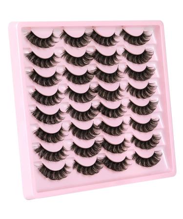 Winifred 16 Pairs Russian Strip Natural Wispy False Eyelashes - Cat Eye D Curl Soft Volume Lashes Pack for Reusable Fluffy Look - Buy Online on GoSupps.com