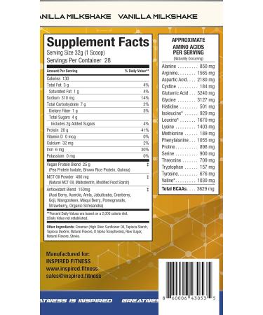 Shop Inspired Vegan Vanilla Plant-Based Protein - 2lb with 24G Protein | Healthy & Delicious - Buy Online on GoSupps.com