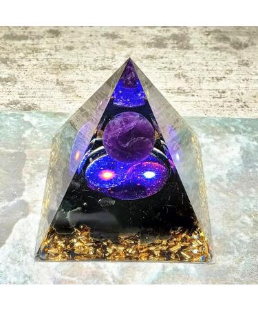 Ycyinycheng 6cm Crystal Energy Tower Orgone Pyramid - Healing Throat Chakra Stress Relief Stone of Courage - Reiki Chakra Crushed Stone for Relaxation - Buy Online on GoSupps.com