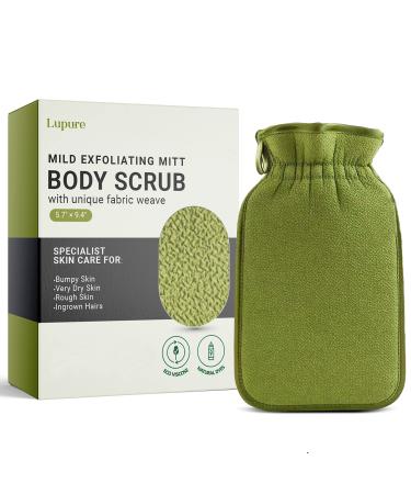 Lupure Deep Exfoliating Mitts Body Scrub for Soft Skin - Exfoliating Glove & Skin Cleanser Lift Away Dead Skin  Great for Spray Tan Removal or Keratosis Pilaris