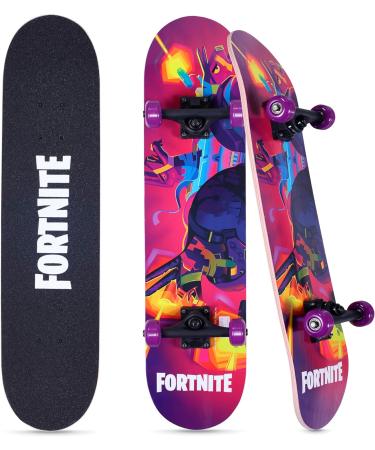 Skateboard with Printed Graphic Grip Tape Cruiser Skateboard with ABEC 5 Bearings Durable Deck Smooth Wheels - 31 Inches - Group Blasters 