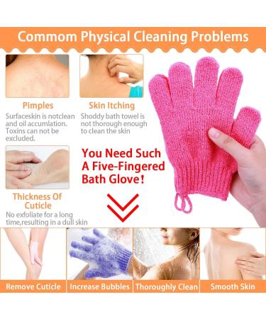 Na Pack of 5 Exfoliating Gloves - Body Wash Mitts for Men & Women | Spa Quality Dead Skin Remover for a Refreshing Shower Experience - Buy Online on GoSupps.com
