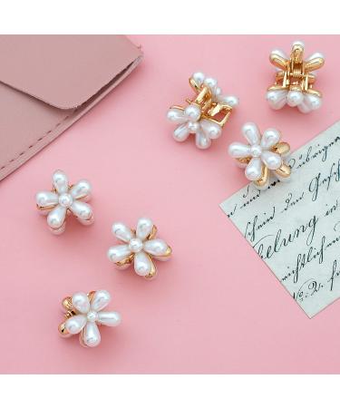 PAGOW 12PCS Mini Pearl Claw Clips with Daisy Flower - Retro Hair Accessories for Women and Girls - Buy Online on GoSupps.com