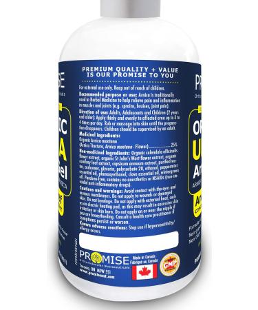 Promise Organic Ultra Arnica Lotion Pain Relief Maximum Strength European Certified Arnica Made in Canada (340ml) - Buy Online on GoSupps.com
