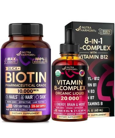 NUTRAHARMONY Biotin Softgels & Vitamin B-Complex Drops