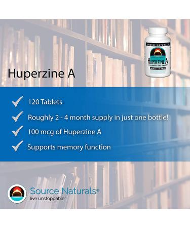 Source Naturals Huperzine A 100 mcg - 120 Tablets for Memory & Focus - Buy Online on GoSupps.com