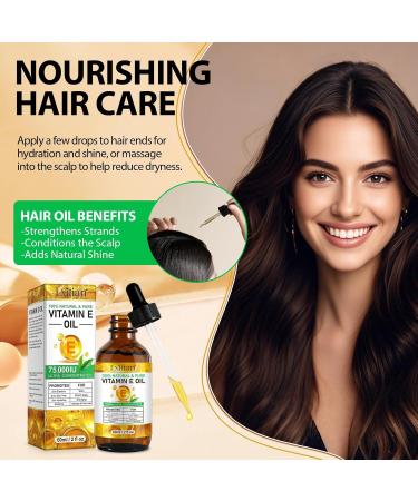 Huile De Vitamine E 75 000 UI - Huile De Vitamine E Biologique 100% Naturelle - Press E Froid 2 Fl Oz Hydrate Et Prot Ge - Pour Le Visage Le Corps Les Cicatrices Et Les Cut - Buy Online on GoSupps.com