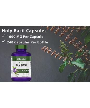 Tulsi Holy Basil Capsules 1600mg x 240 | Stress Relief & Adaptogenic Ayurvedic Herb | TNVitamins - Buy Online on GoSupps.com
