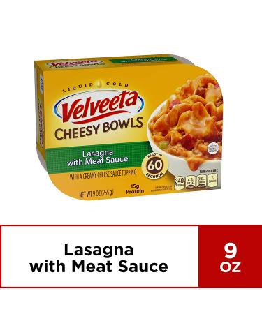 Velveeta Cheesy Bowls Lasagna with Meat Sauce - Creamy Cheese Sauce Topping - 9 oz Microwavable Meal - Buy Online on GoSupps.com