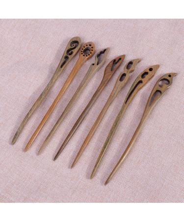 Beaupretty 7-Piece Japanese Wood Hair Clips | Handmade Ebony Hair Sticks | Natural Carved Hair Jewelry - Buy Online on GoSupps.com