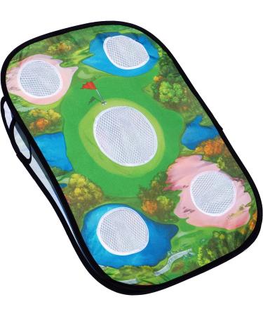 Double Sided Golf Chipping Cornhole Game | Pop Up Target & Chipping Mat Set with 8 Soft Balls - Indoor & Outdoor Practice - Buy Online on GoSupps.com