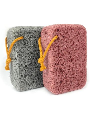 Body Bath Sponge(2Pc) Shower Loofah Sponge Exfoliating Body Scrubber for Women and Men Soft Washing Shower Scrubber Cleaning Luffa Sponge for Shower Exfoliating