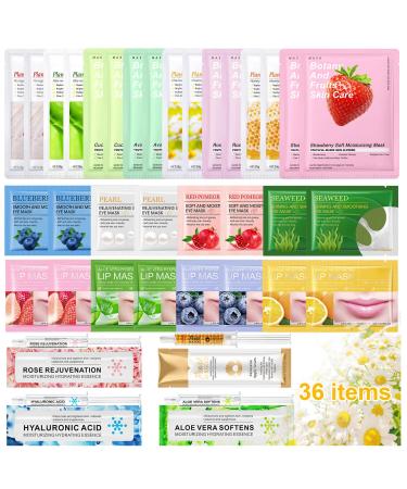 Masque Visage Coffret Beaut Femme Cadeau de Soins de la Peau pour Fille Amies M re | Multipack Beaut : 16 Face Mask 8 Patch Yeux 8 Masques L vres 4 S rum | Pour Tous Les Types de Peau Kit de soins du visage