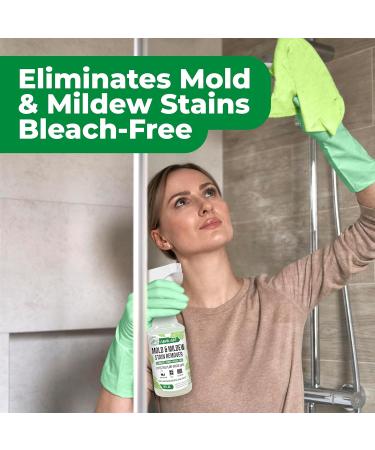 Mighty Mint Mold & Mildew Stain Remover Spray - Natural Peppermint Fast Cleaning for Bathroom Kitchen Hard Water & Outdoor Use - 16oz - Buy Online on GoSupps.com