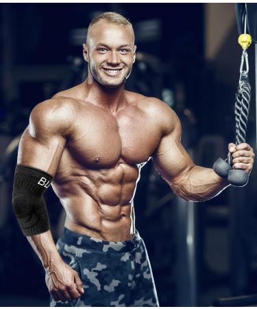 Blackrox Elbow Bandage - Comparison Winner 2024 | Gr. S-L | Unisex Tennis Arm Bandage for Sports Golf & Bodybuilding | Lumioro Black Gr.L - Buy Online on GoSupps.com